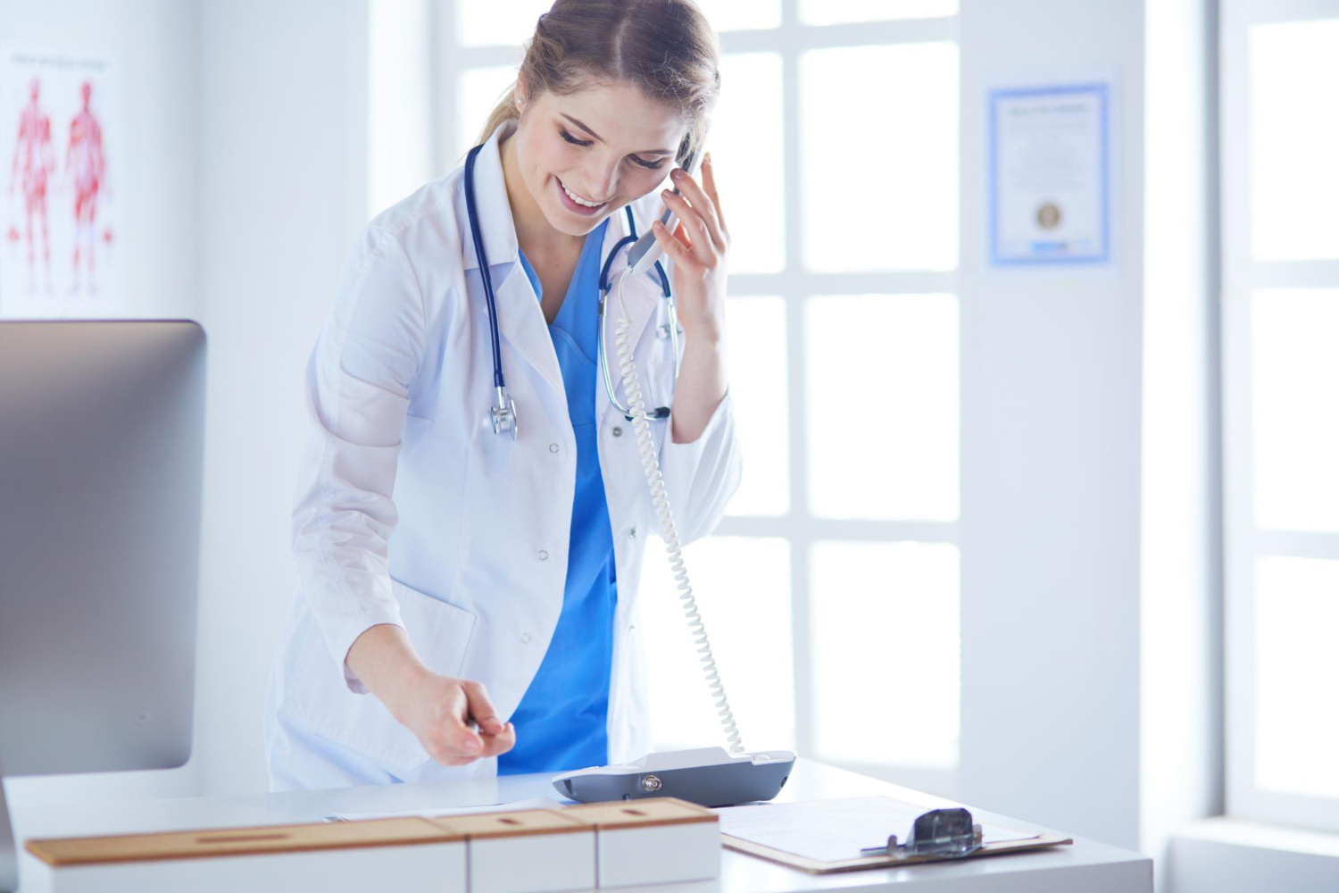 health professional on phone